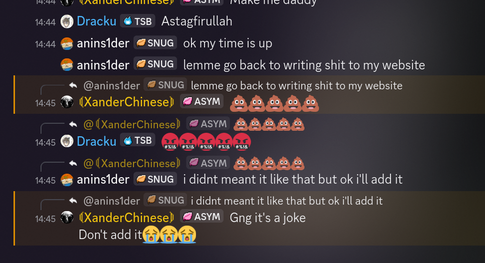 Remember that one time where someone made a joke, another guy took it too literally and the first guy responded with the same action? No? I made it happen